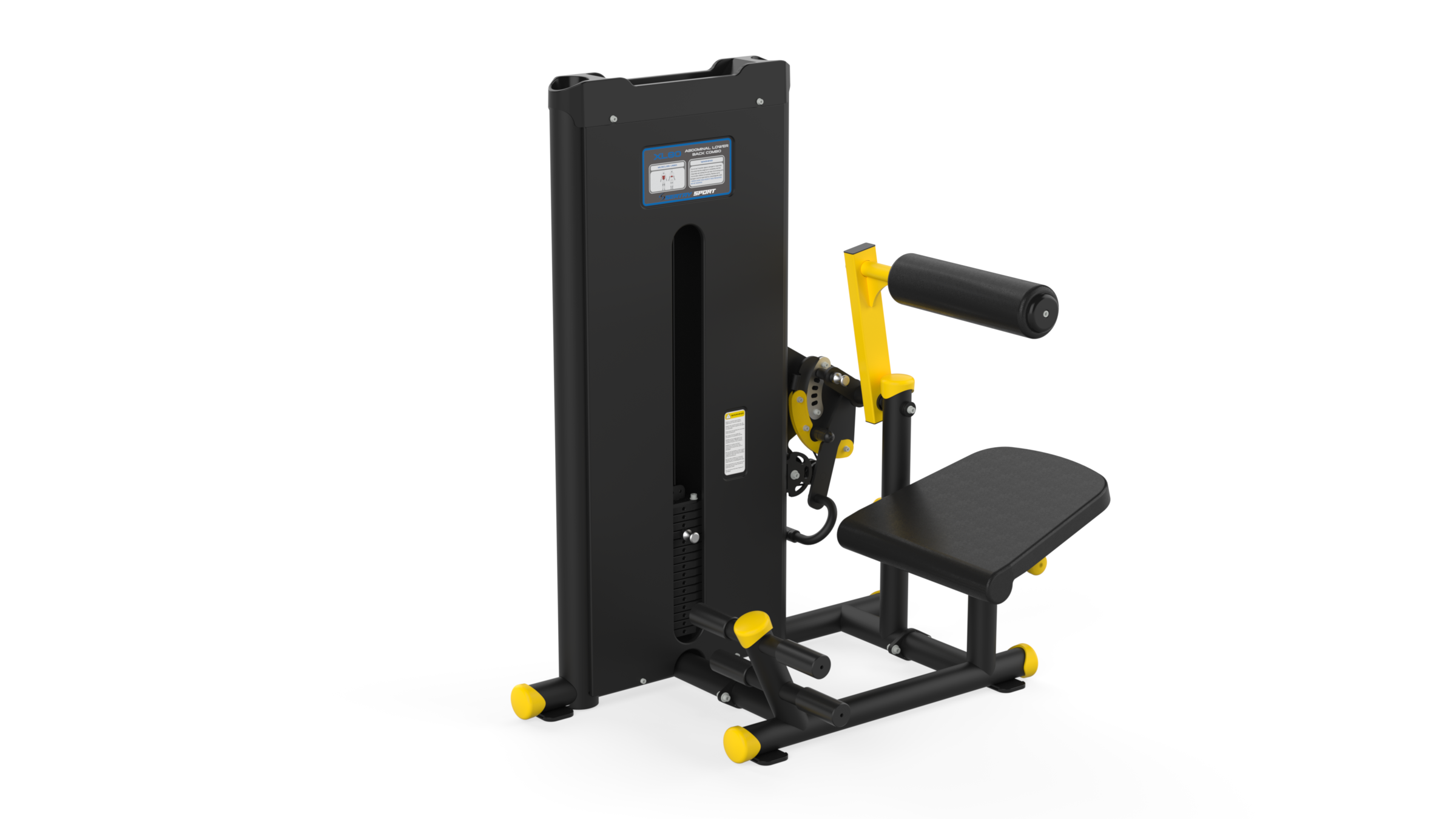 Abdominal Lower Back Black Yellow Black Leather XL80 ABDOMINAL/LOWER BACK COMBO fitness makinesi
