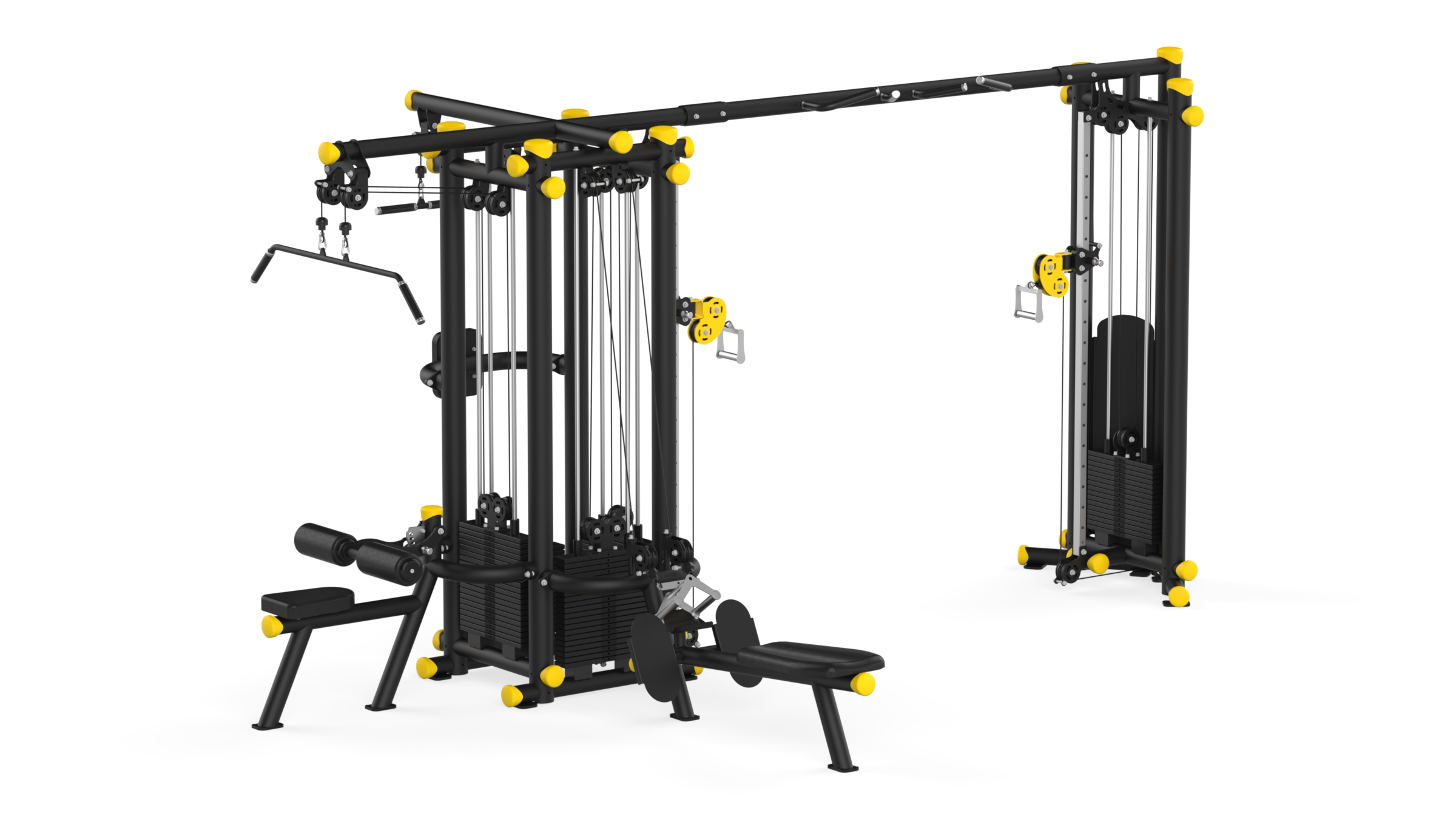 XL140 5's Station Black Yellow Black Leather XL140 5'Lİ İSTASYON fitness makinesi