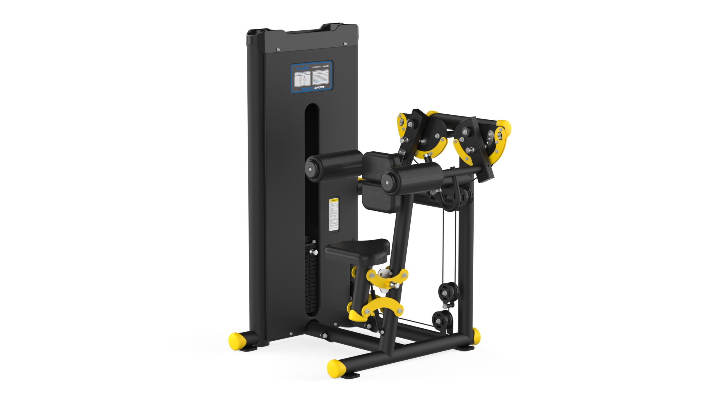 XL85 Lateral Raise Black Yellow Black Leather xl85 lateral raise fitness makinesi
