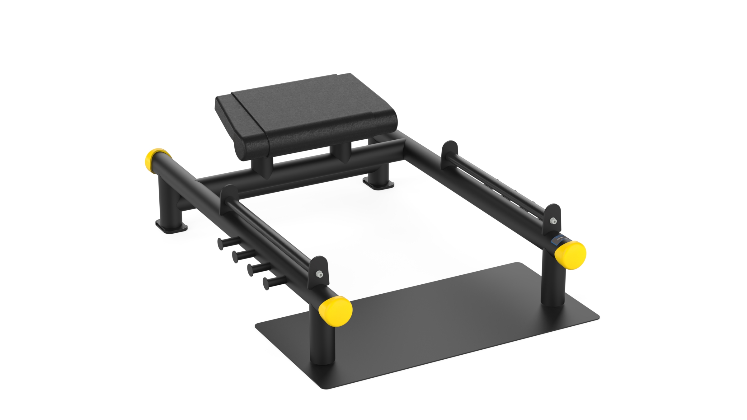 B385 Hip Bench Black Yellow Black Leather b385 hip bench fitness makinesi