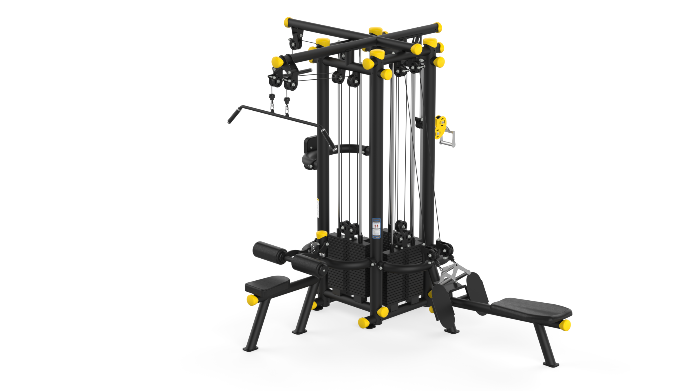 Dortlu Istasyon Black Yellow Black Leather2 XL130 4'LÜ İSTASYON fitness makinesi