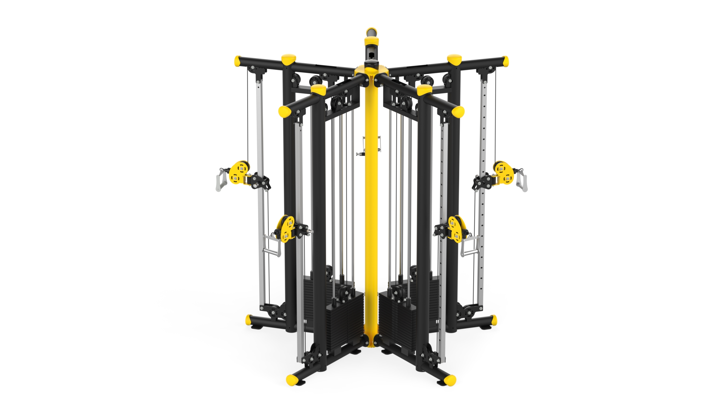 XL165 Cable Station5 Black Yellow_Beauty XL165 5'Lİ CABLE İSTASYONU fitness makinesi